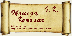 Ikonija Komosar vizit kartica